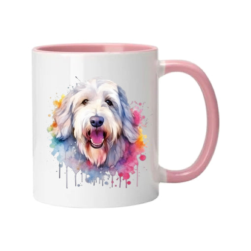Mug - 11oz - Old English Sheepdog in vibrant watercolours 2