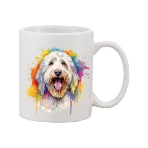 Mug - 11oz - Old English Sheepdog in vibrant watercolours 3