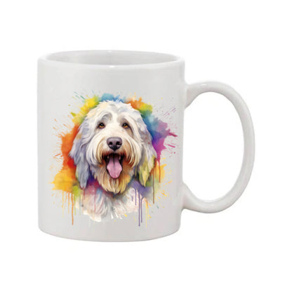 Mug - 11oz - Old English Sheepdog in vibrant watercolours 3