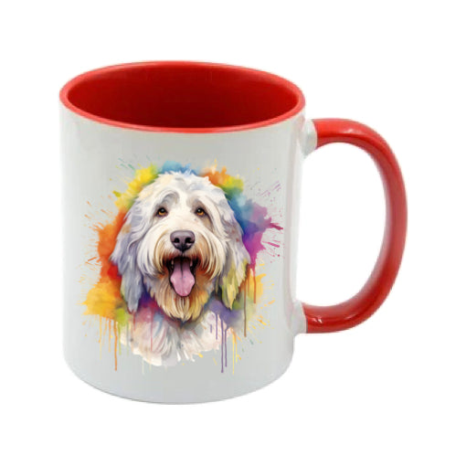 Mug - 11oz - Old English Sheepdog in vibrant watercolours 3