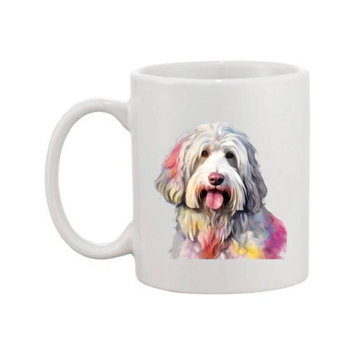 Mug - 11oz - Old English Sheepdog in vibrant watercolours 4