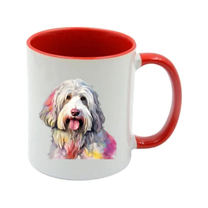 Mug - 11oz - Old English Sheepdog in vibrant watercolours 4