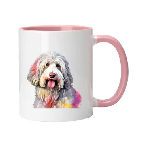 Mug - 11oz - Old English Sheepdog in vibrant watercolours 4