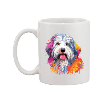 Mug - 11oz - Old English Sheepdog in vibrant watercolours 5