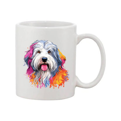 Mug - 11oz - Old English Sheepdog in vibrant watercolours 5