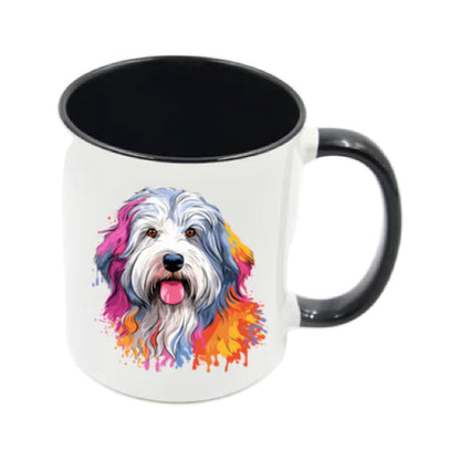 Mug - 11oz - Old English Sheepdog in vibrant watercolours 5