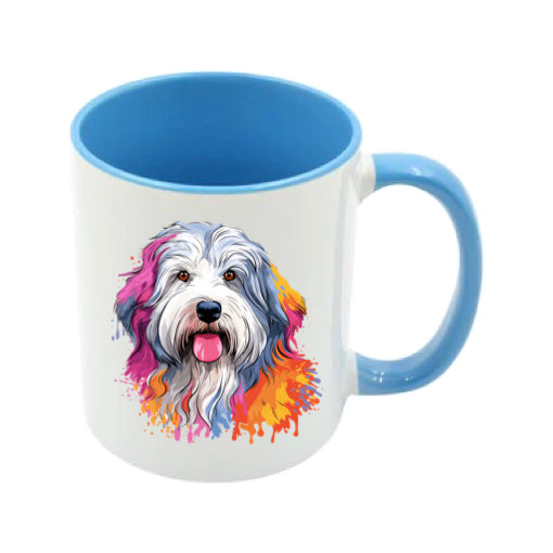 Mug - 11oz - Old English Sheepdog in vibrant watercolours 5