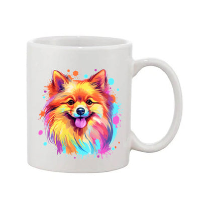 Mug - 11oz - Pomeranian in vibrant watercolours