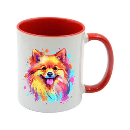 Mug - 11oz - Pomeranian in vibrant watercolours