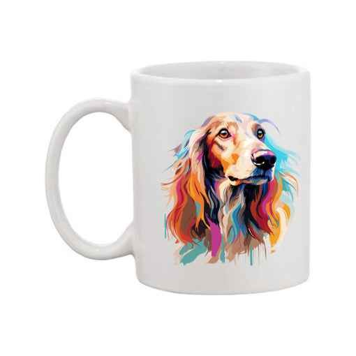 Mug - 11oz - Saluki in vibrant watercolours