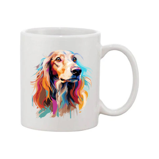 Mug - 11oz - Saluki in vibrant watercolours