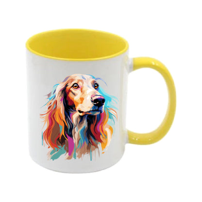 Mug - 11oz - Saluki in vibrant watercolours