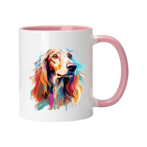 Mug - 11oz - Saluki in vibrant watercolours
