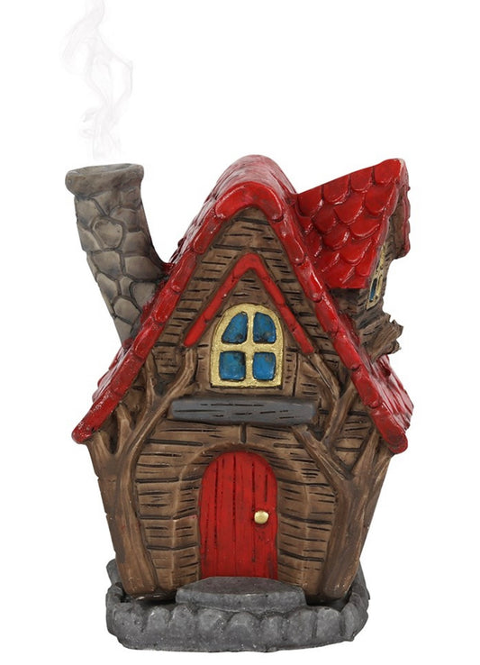 Incense Cone Burner - The Willows Log Cabin - Red