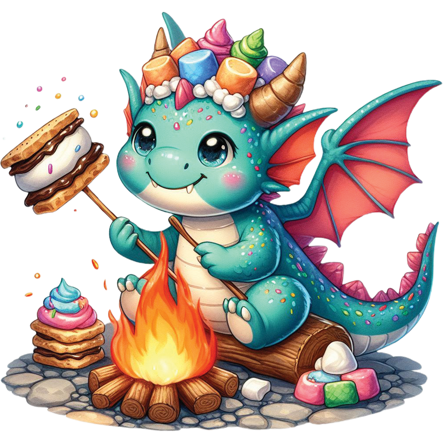 Kids - Baby Dragons with Sweet Treats - Images x28