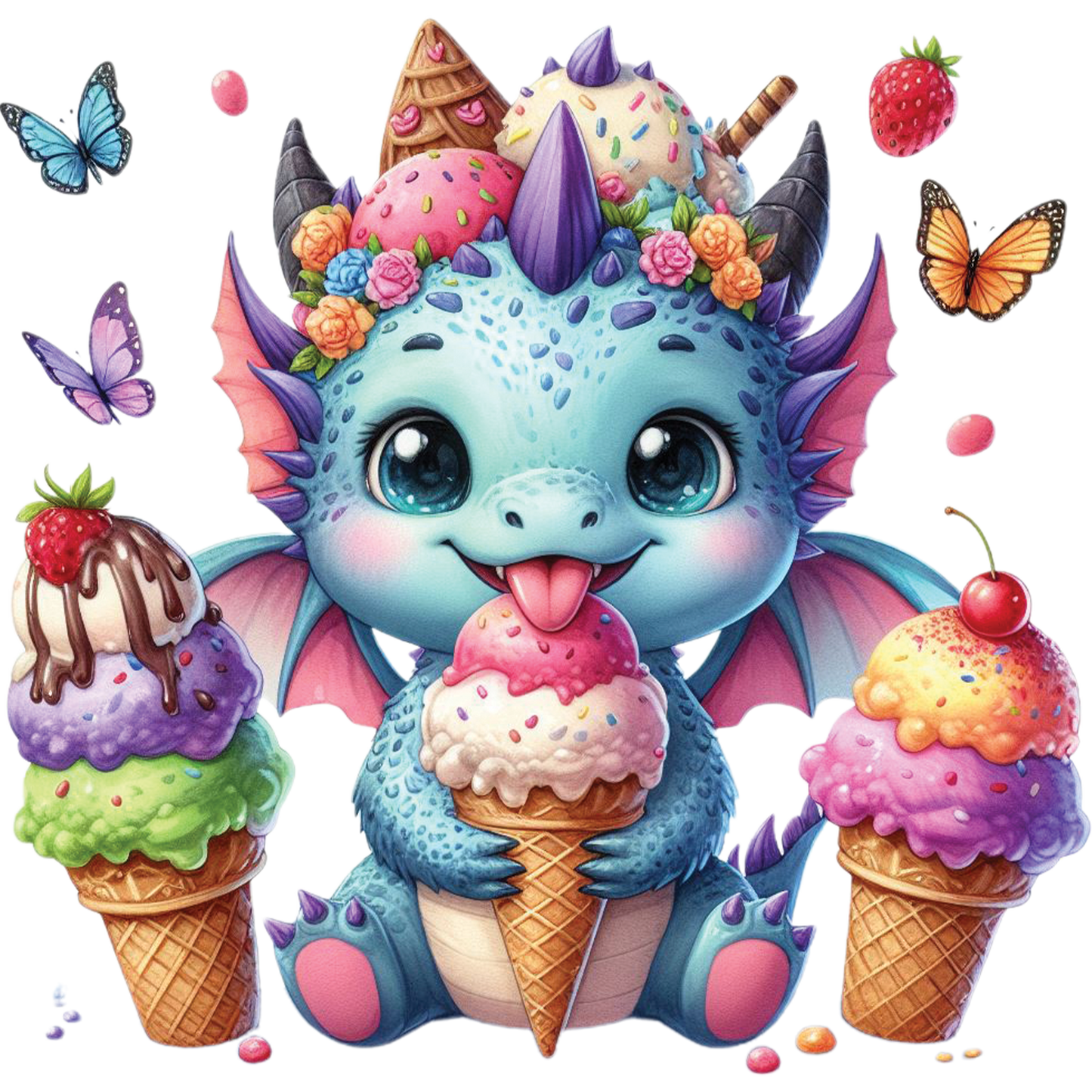 Kids - Baby Dragons with Sweet Treats - Images x28