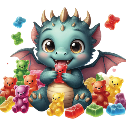 Kids - Baby Dragons with Sweet Treats - Images x28