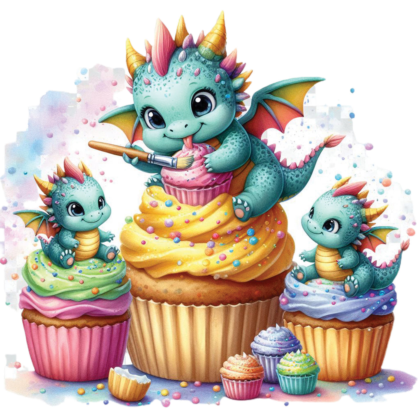 Kids - Baby Dragons with Sweet Treats - Images x28