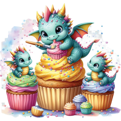 Kids - Baby Dragons with Sweet Treats - Images x28