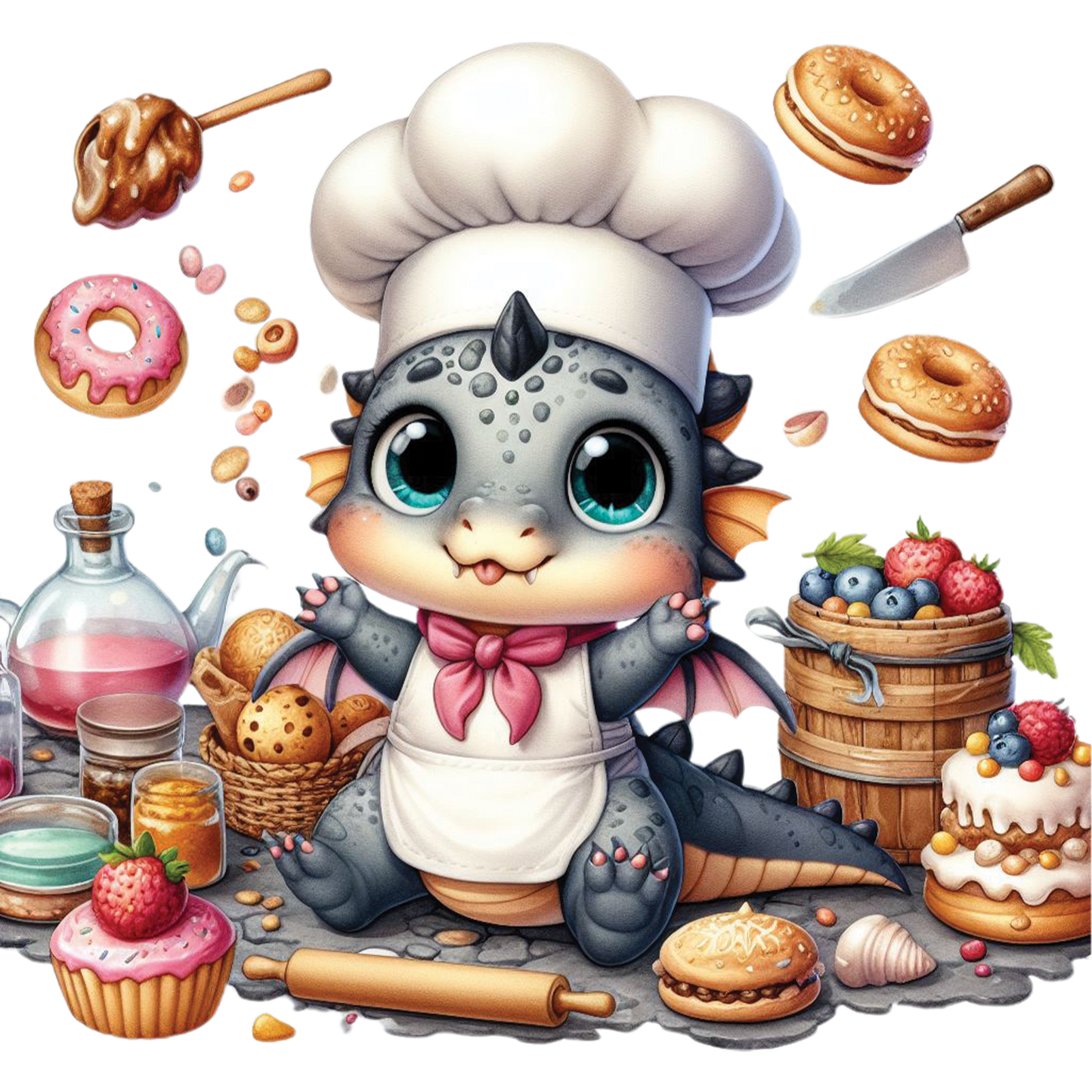 Kids - Baby Dragons with Sweet Treats - Images x28