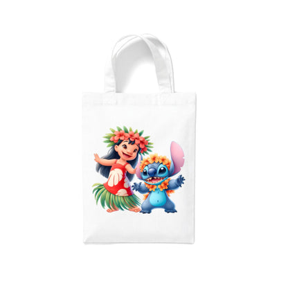 Small White Cotton Tote Bags 2.5ltr - Lilo & Stitch for Children