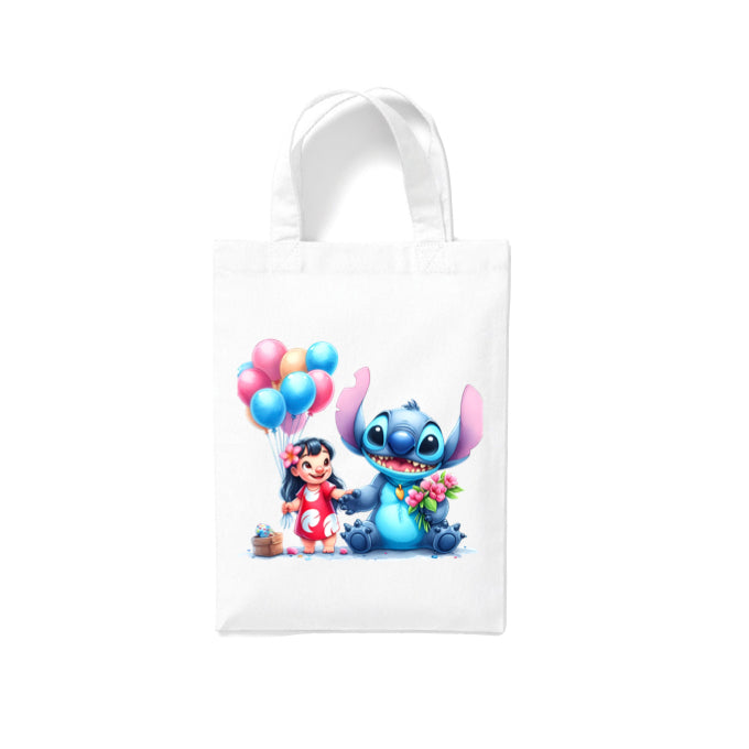 Small White Cotton Tote Bags 2.5ltr - Lilo & Stitch for Children