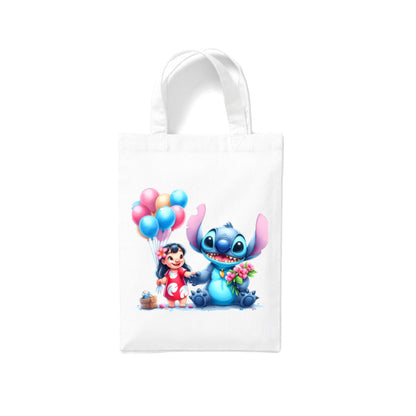 Small White Cotton Tote Bags 2.5ltr - Lilo & Stitch for Children