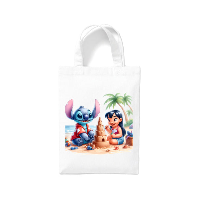 Small White Cotton Tote Bags 2.5ltr - Lilo & Stitch for Children