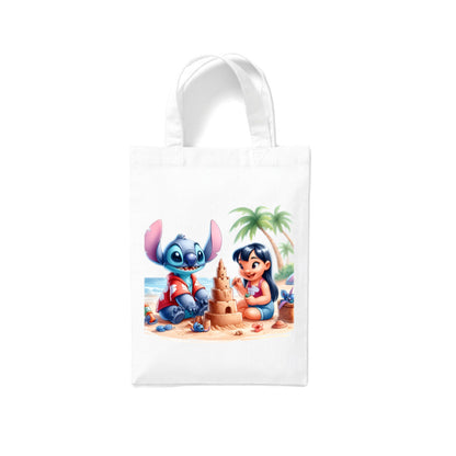 Small White Cotton Tote Bags 2.5ltr - Lilo & Stitch for Children