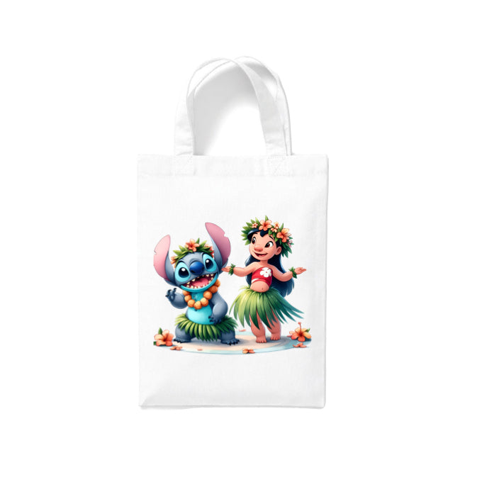 Small White Cotton Tote Bags 2.5ltr - Lilo & Stitch for Children