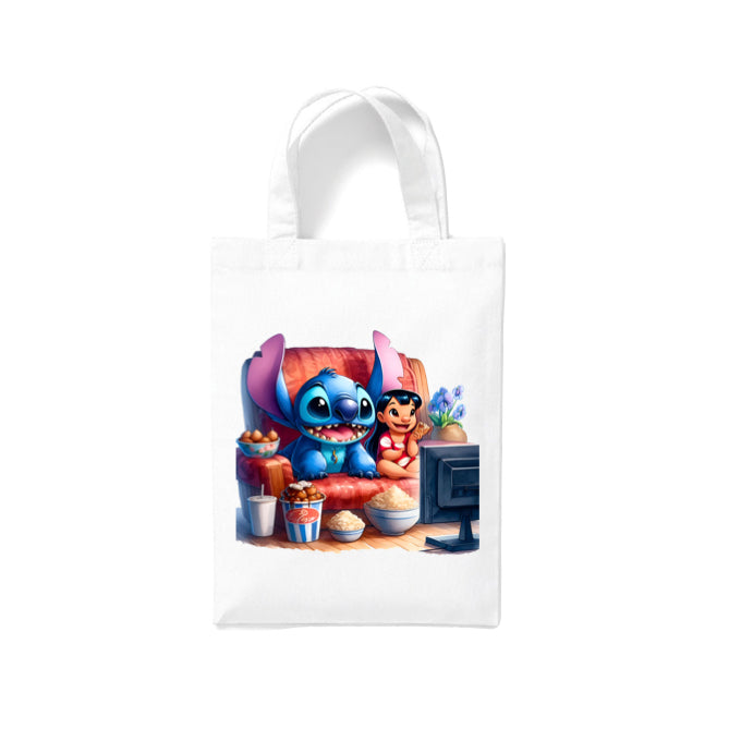 Small White Cotton Tote Bags 2.5ltr - Lilo & Stitch for Children