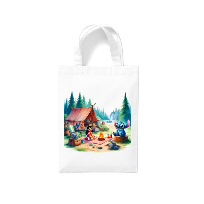Small White Cotton Tote Bags 2.5ltr - Lilo & Stitch for Children