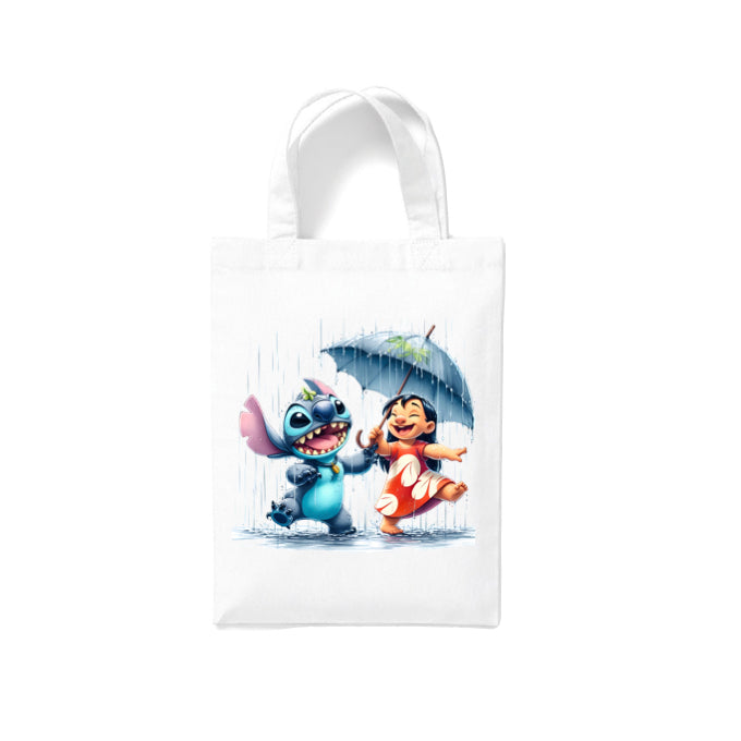 Small White Cotton Tote Bags 2.5ltr - Lilo & Stitch for Children