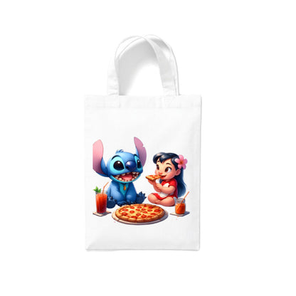 Small White Cotton Tote Bags 2.5ltr - Lilo & Stitch for Children