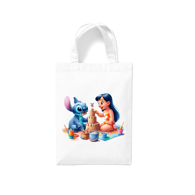 Small White Cotton Tote Bags 2.5ltr - Lilo & Stitch for Children