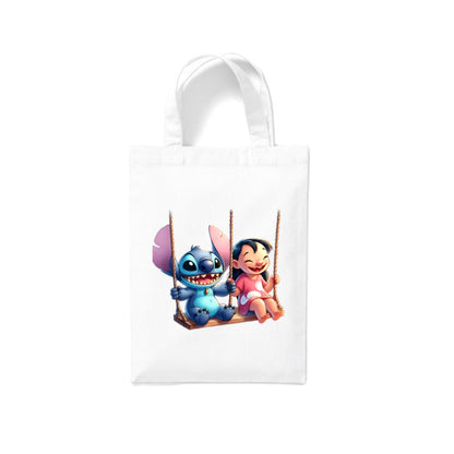 Small White Cotton Tote Bags 2.5ltr - Lilo & Stitch for Children