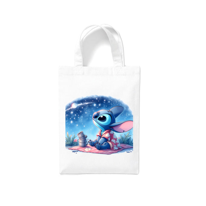 Small White Cotton Tote Bags 2.5ltr - Lilo & Stitch for Children