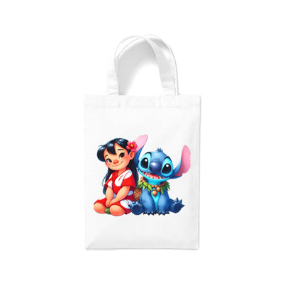Small White Cotton Tote Bags 2.5ltr - Lilo & Stitch for Children