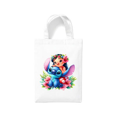 Small White Cotton Tote Bags 2.5ltr - Lilo & Stitch for Children