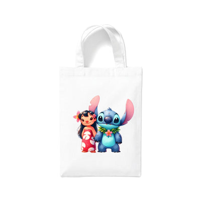 Small White Cotton Tote Bags 2.5ltr - Lilo & Stitch for Children