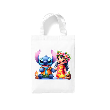 Small White Cotton Tote Bags 2.5ltr - Lilo & Stitch for Children