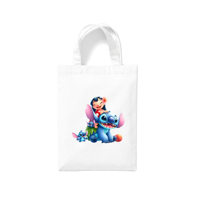 Small White Cotton Tote Bags 2.5ltr - Lilo & Stitch for Children