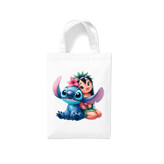 Small White Cotton Tote Bags 2.5ltr - Lilo & Stitch for Children