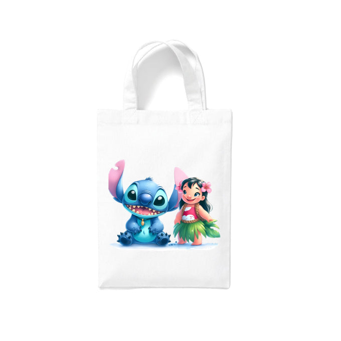 Small White Cotton Tote Bags 2.5ltr - Lilo & Stitch for Children