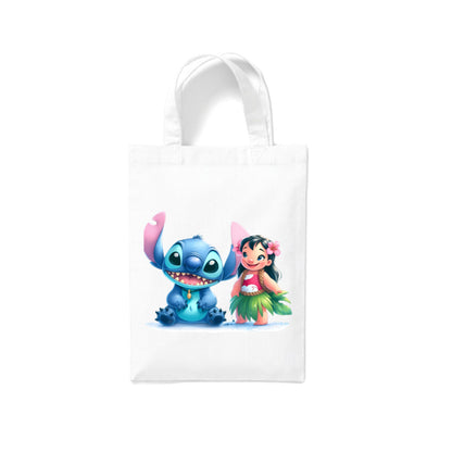Small White Cotton Tote Bags 2.5ltr - Lilo & Stitch for Children