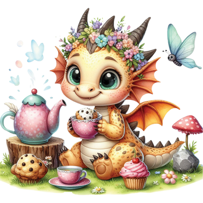 Kids - Baby Dragons with Sweet Treats - Images x28