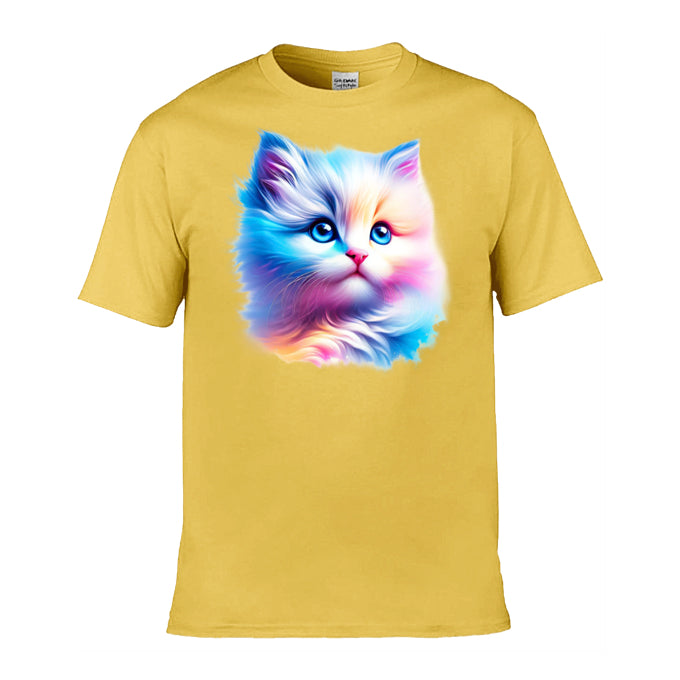 Mens T-Shirt (Gildan Softstyle 64000) - 10 Colours to choose from with Cute Kitten 1