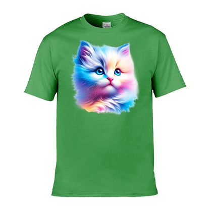 Mens T-Shirt (Gildan Softstyle 64000) - 10 Colours to choose from with Cute Kitten 1