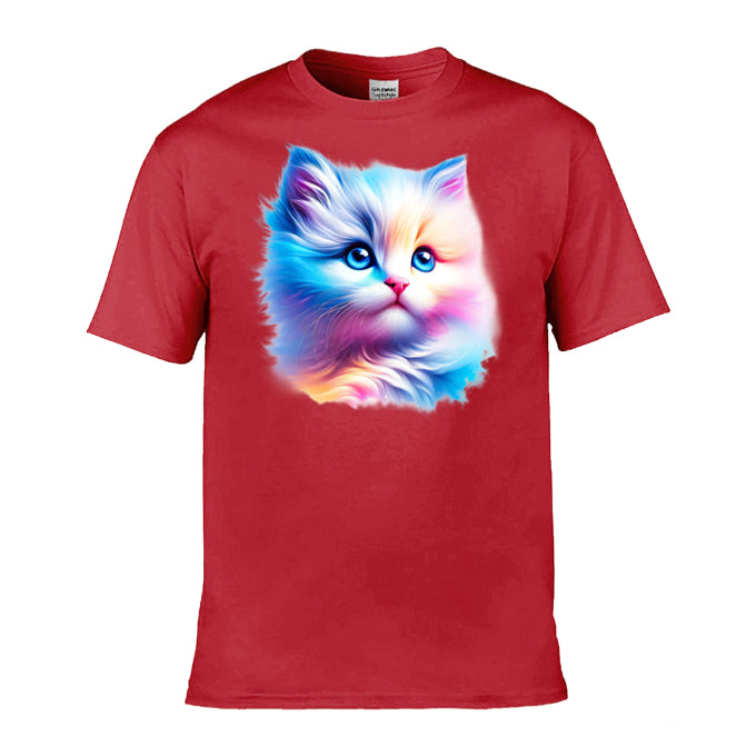 Mens T-Shirt (Gildan Softstyle 64000) - 10 Colours to choose from with Cute Kitten 1