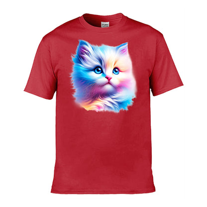Mens T-Shirt (Gildan Softstyle 64000) - 10 Colours to choose from with Cute Kitten 1